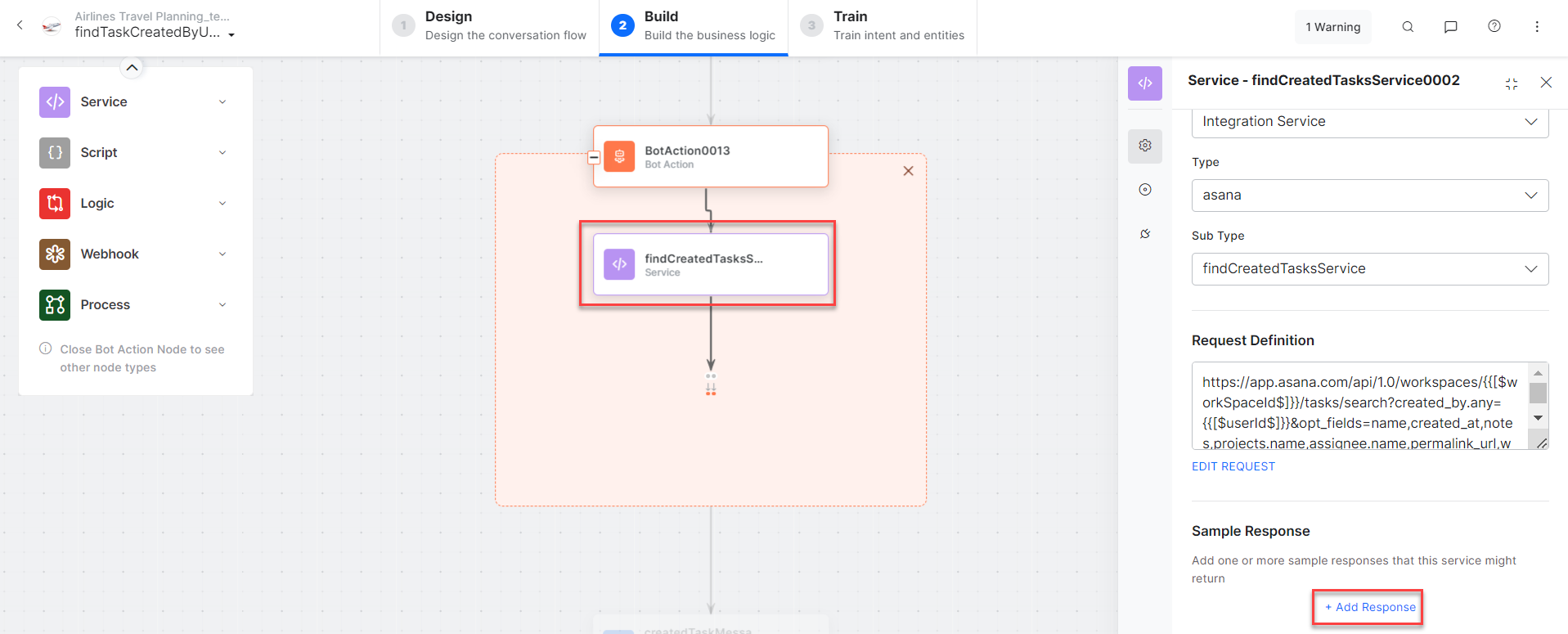Bot action service