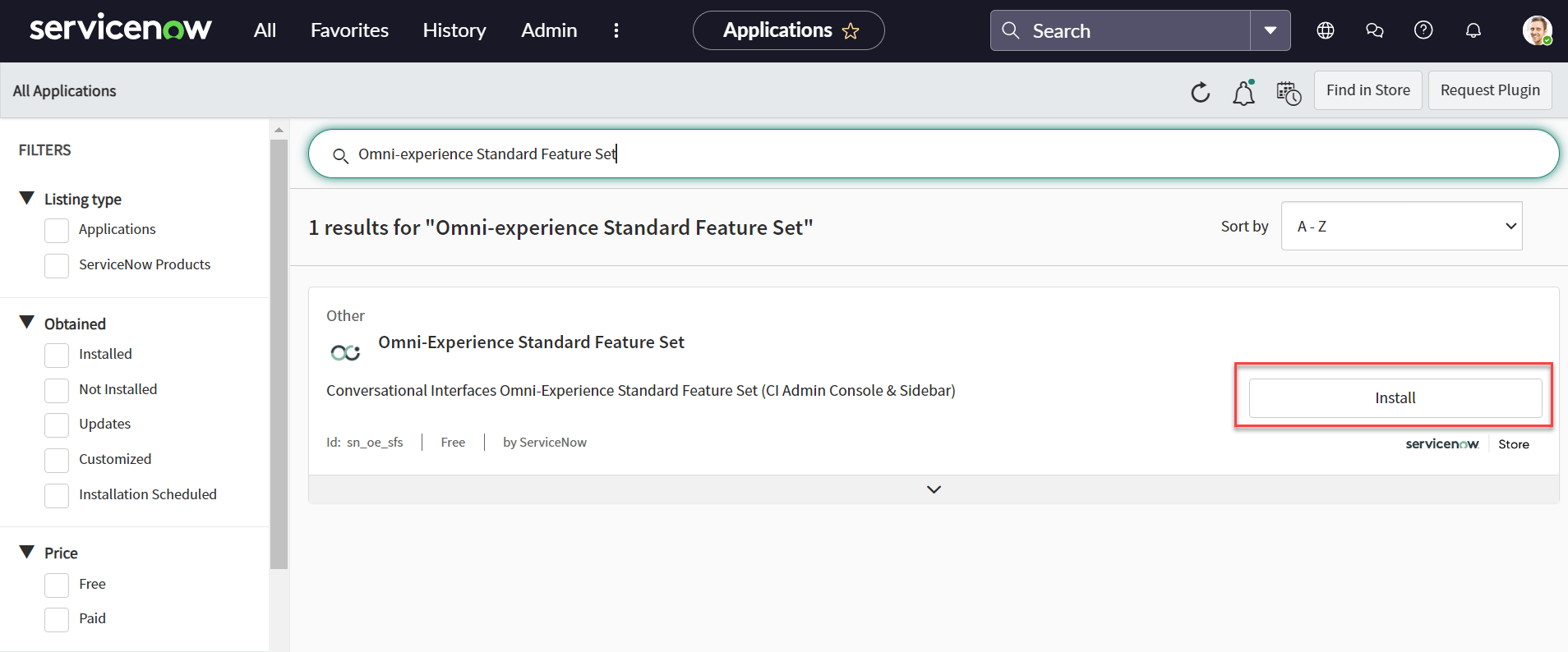 Omni-experience Standard Feature Set