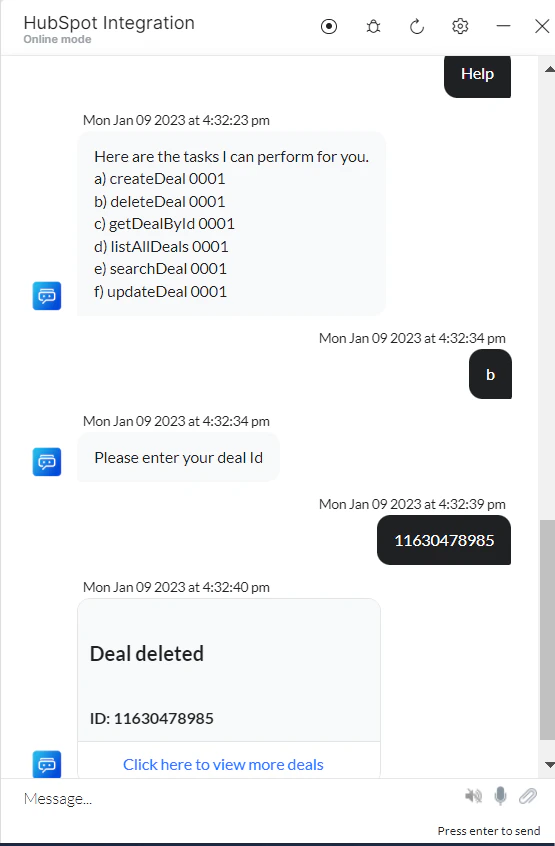 VA prompt to delete deal