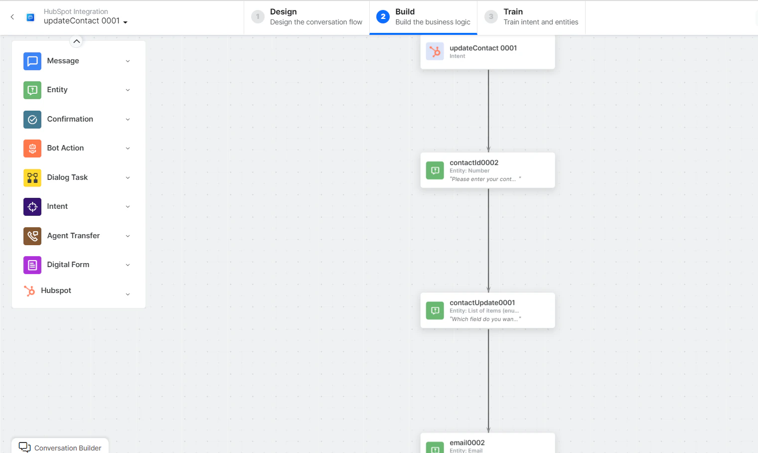 Update a Contact dialog task is added