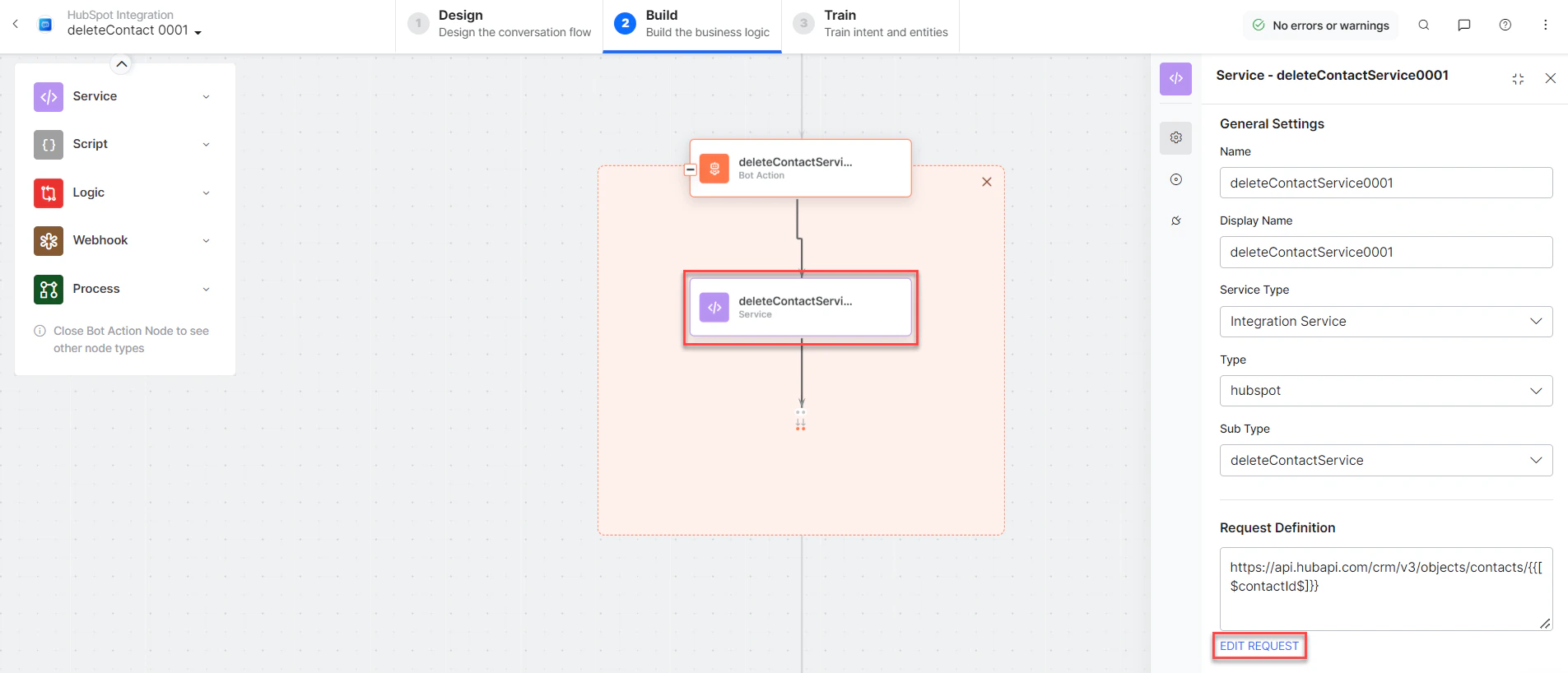 deleteContactService