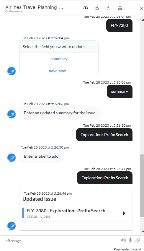 VA prompt to update an issue