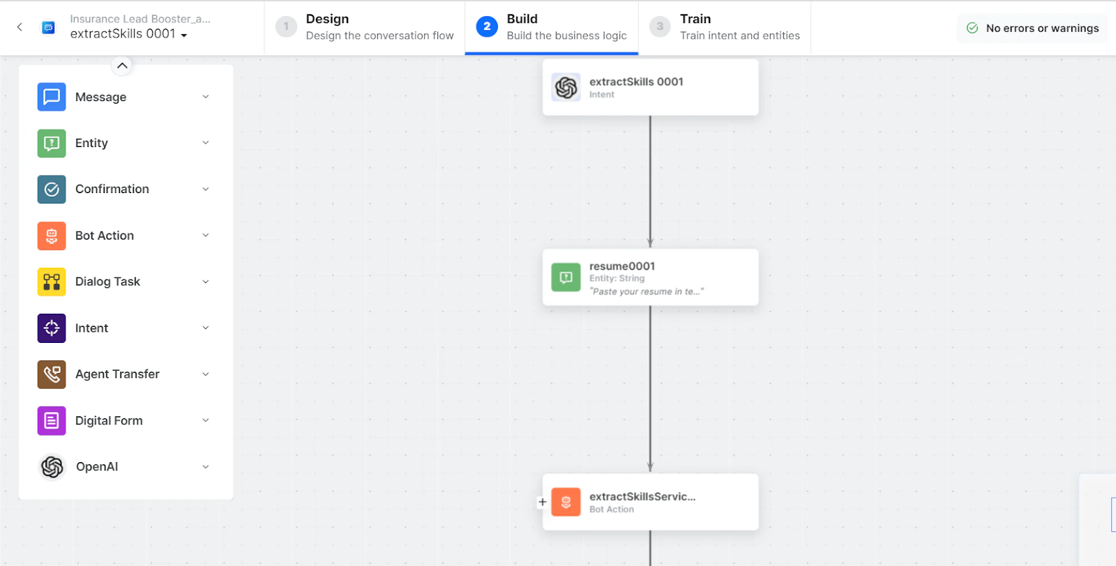 dialog task is auto-created