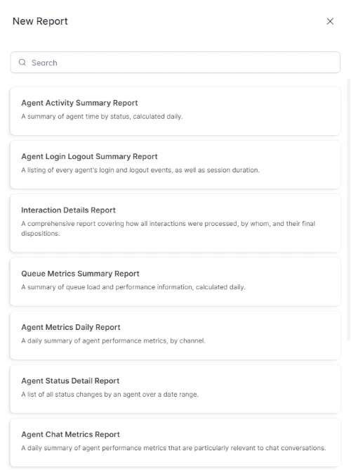 New Reports Page