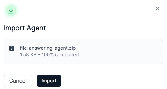Import Agent dialog