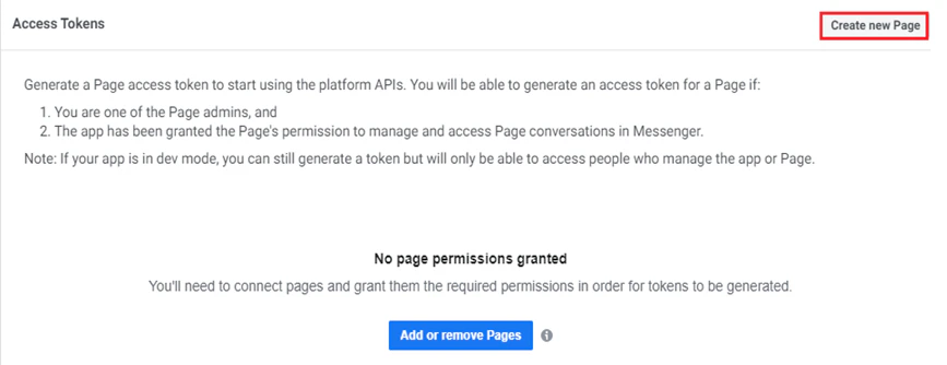 Facebook access token
