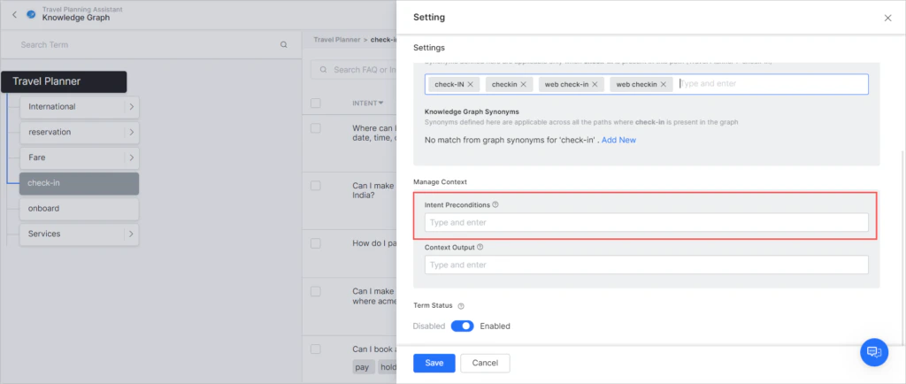 define intent preconditions