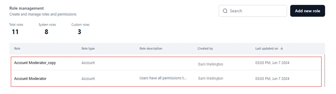 duplicate custom role