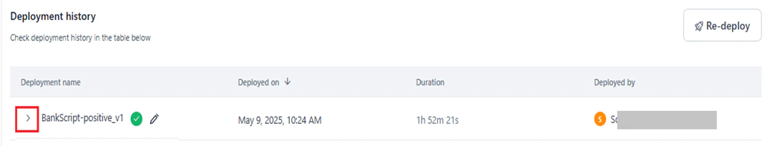 deployment history expansion