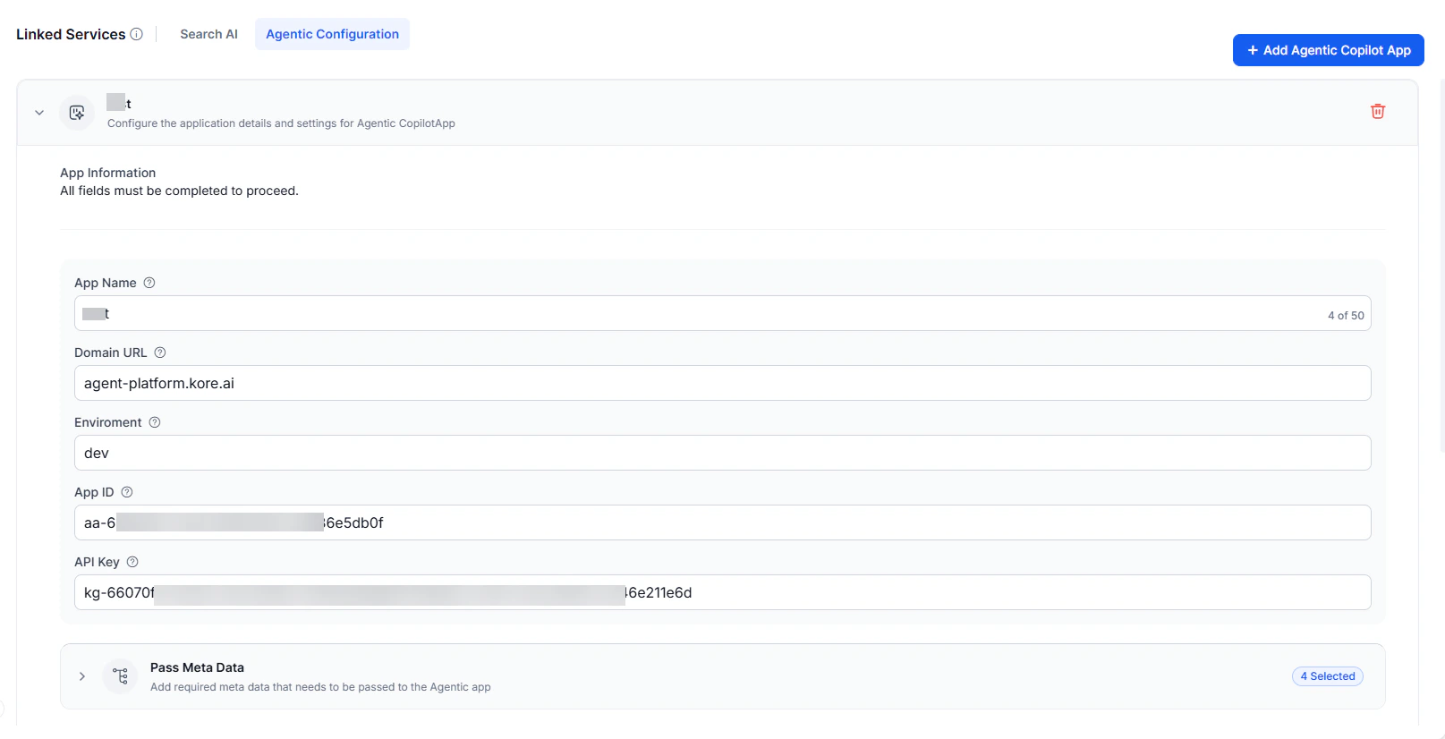 Agentic Configuration App Info