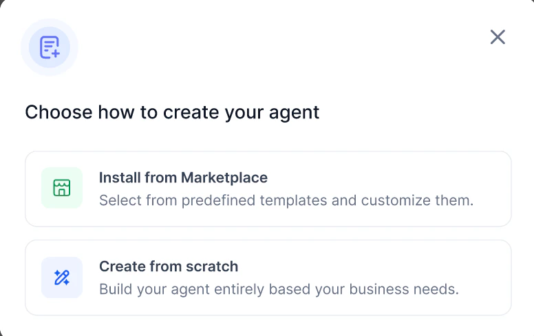 Create agent options
