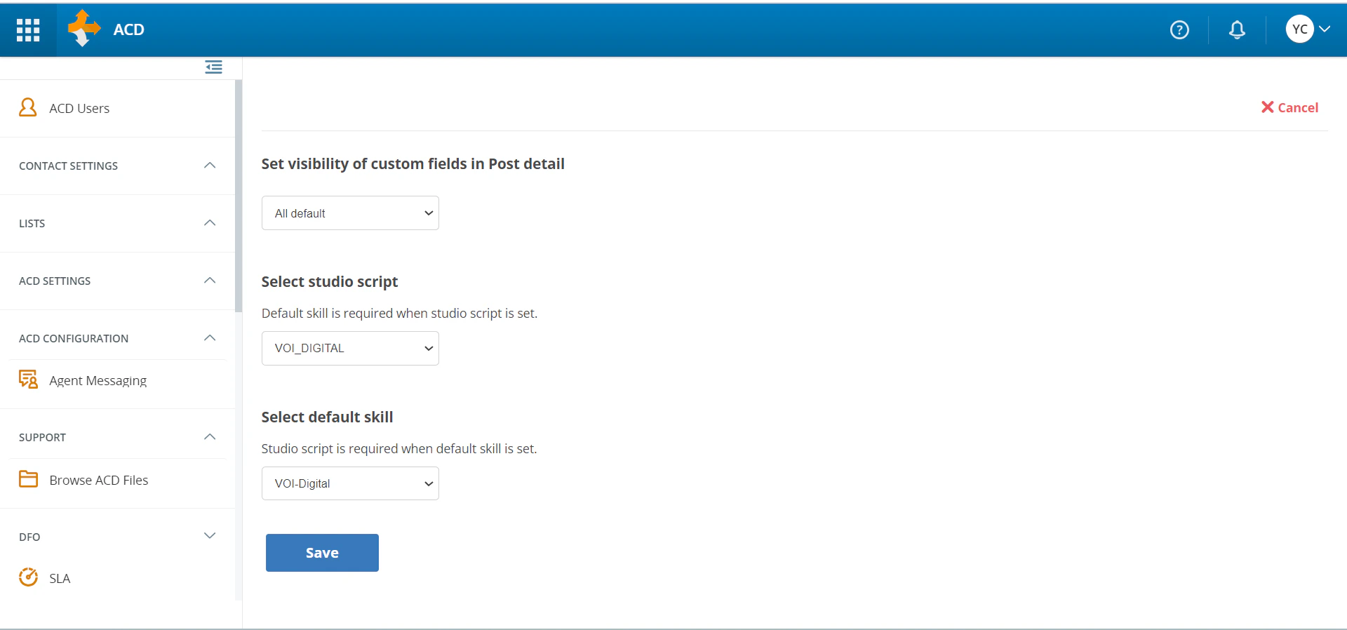 Select Studio script
