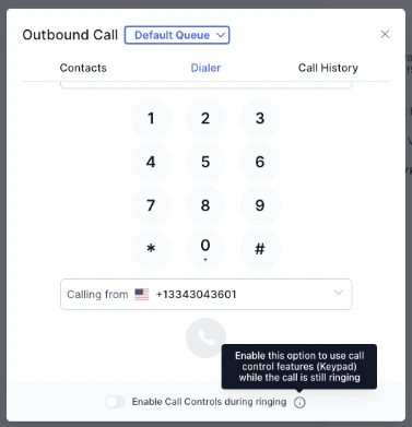 Enable Call Controls During Ringing