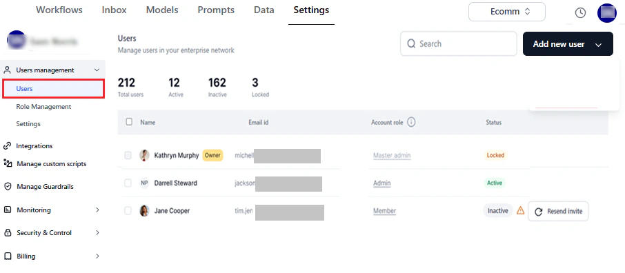 access settings menu