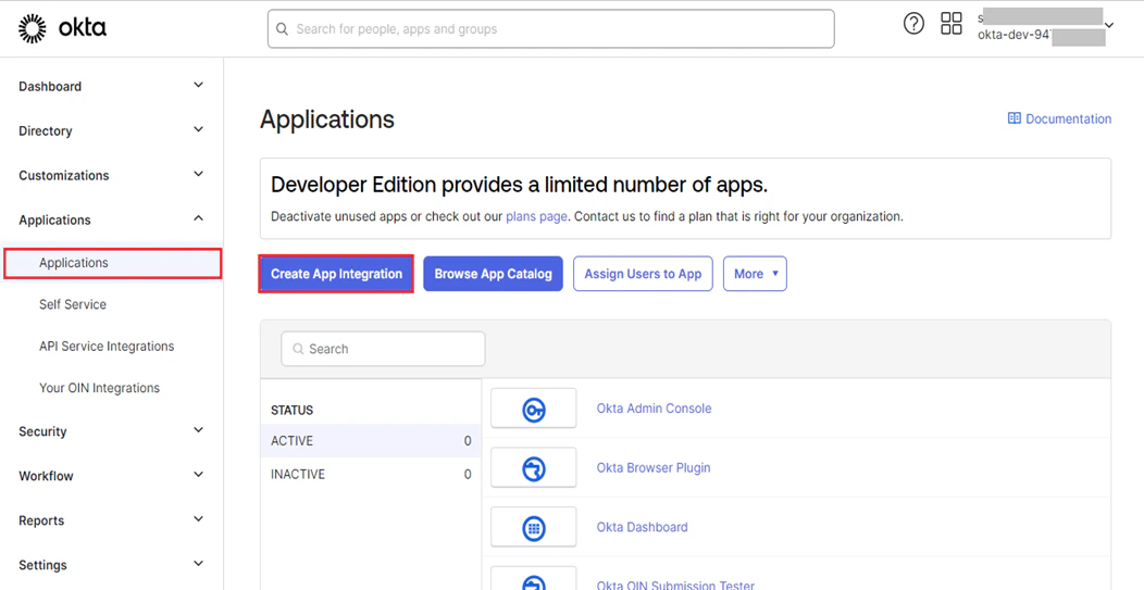 okta create app integration