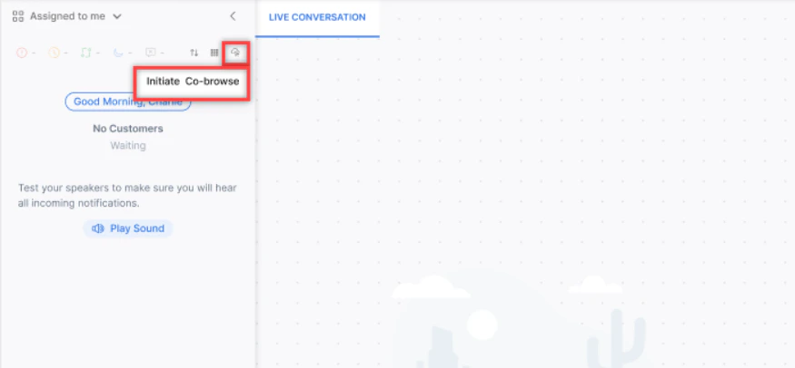 Co-Browse Conversation Tray