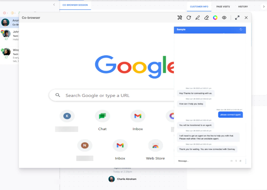 Co-Browse Session Initiated