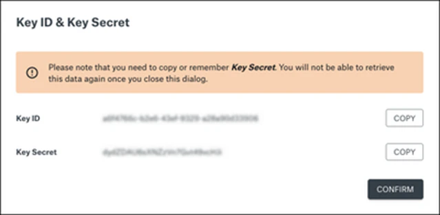 key id and secret