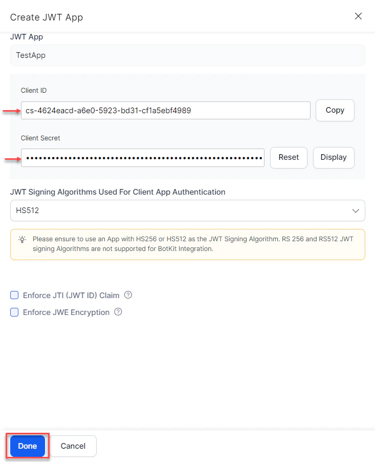 Client ID and Client Secret