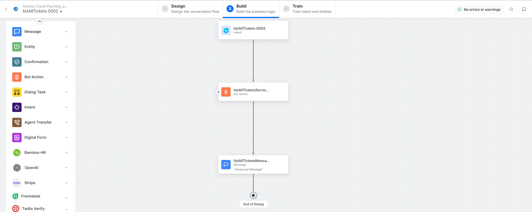 List All Tickets dialog task