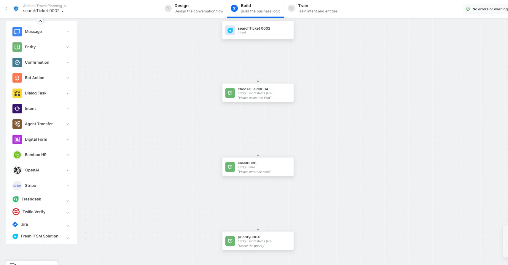 Search Ticket by Field dialog task
