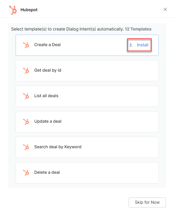 Begin template installation