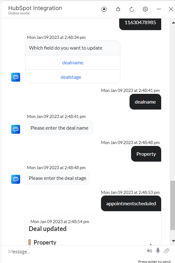 VA prompts to update deal