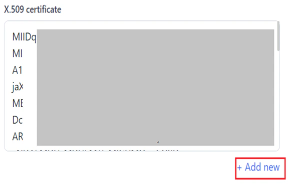 add new x 509 certificate