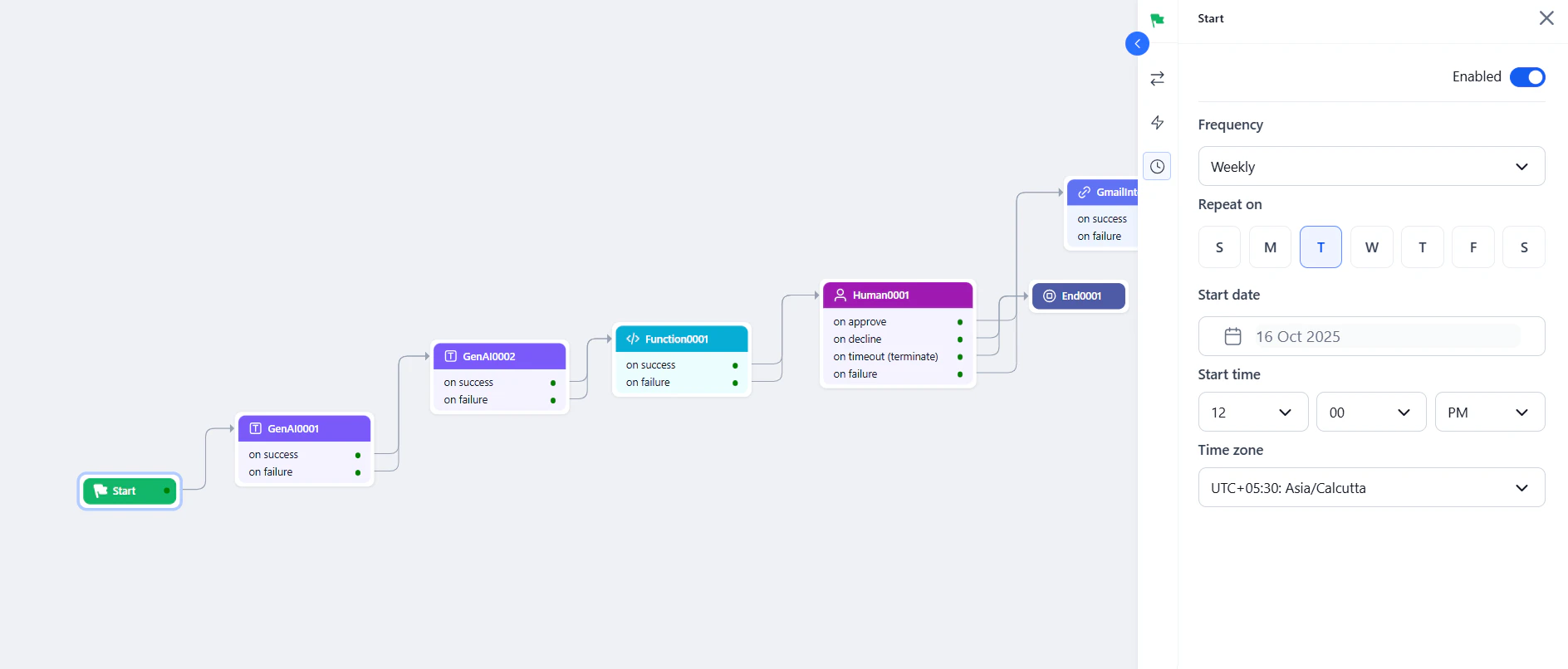 Scheduler configuration