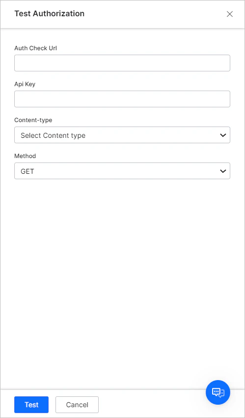 Test Authorization dialog
