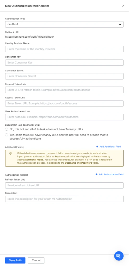 New auth mechanism details
