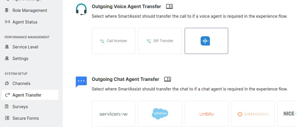 Outgoing Voice Agent Transfer