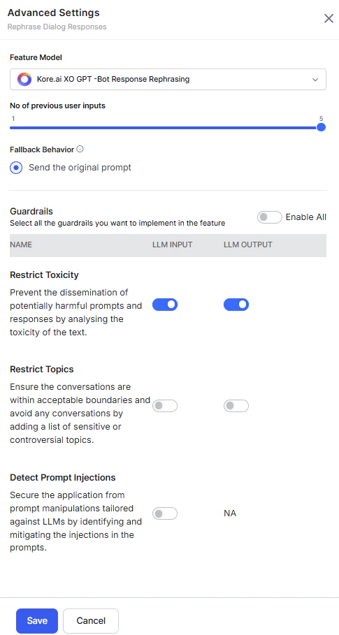 Rephrase fallback options
