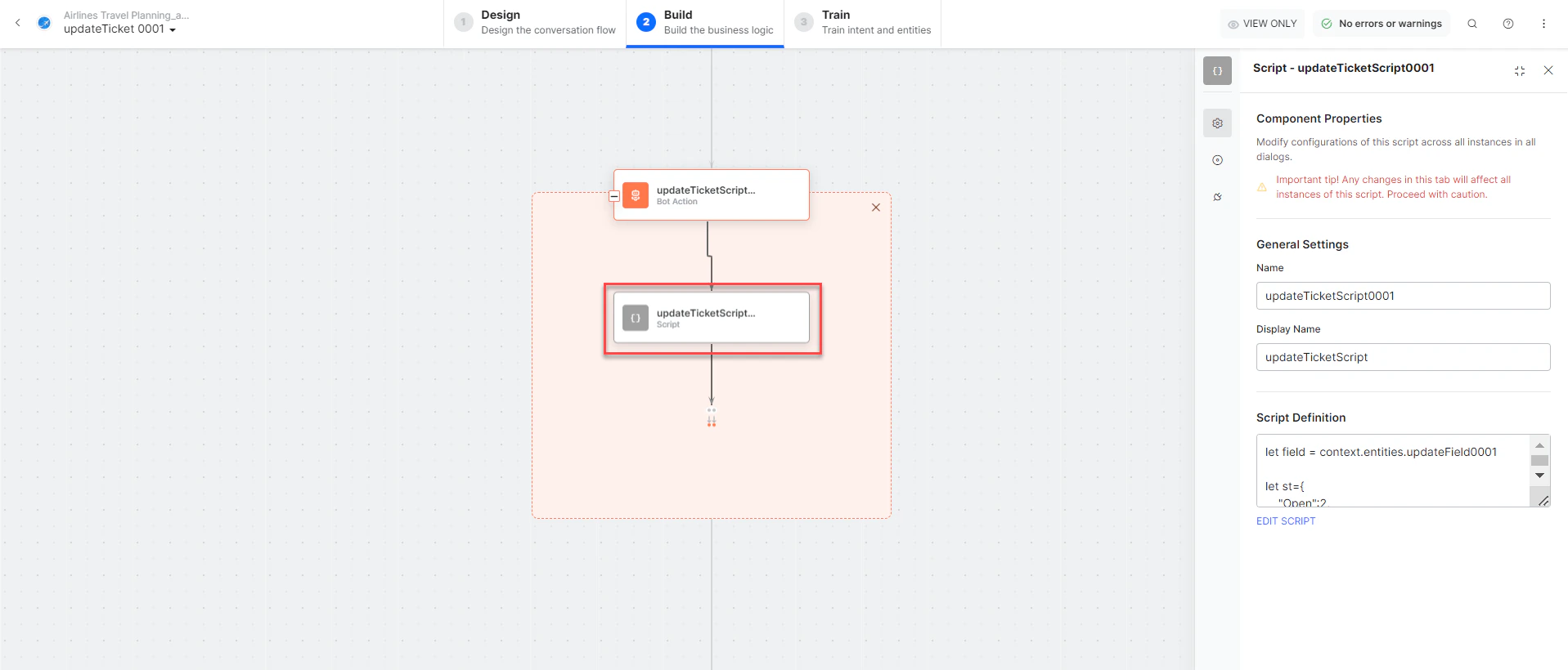 View component properties