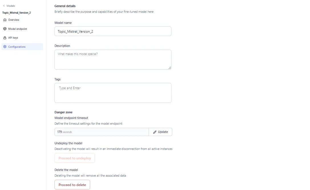 Configure Fine-Tuned Model