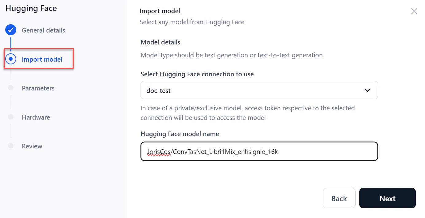 Deploy Hugging Face Import Model