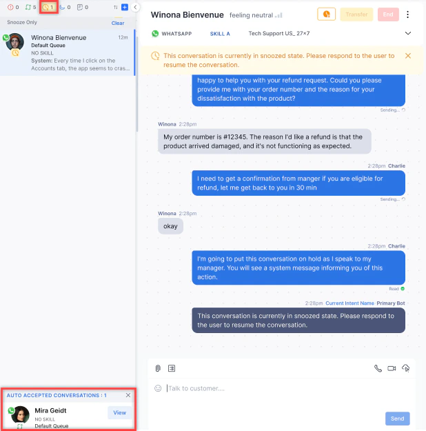 Filter on View Interaction