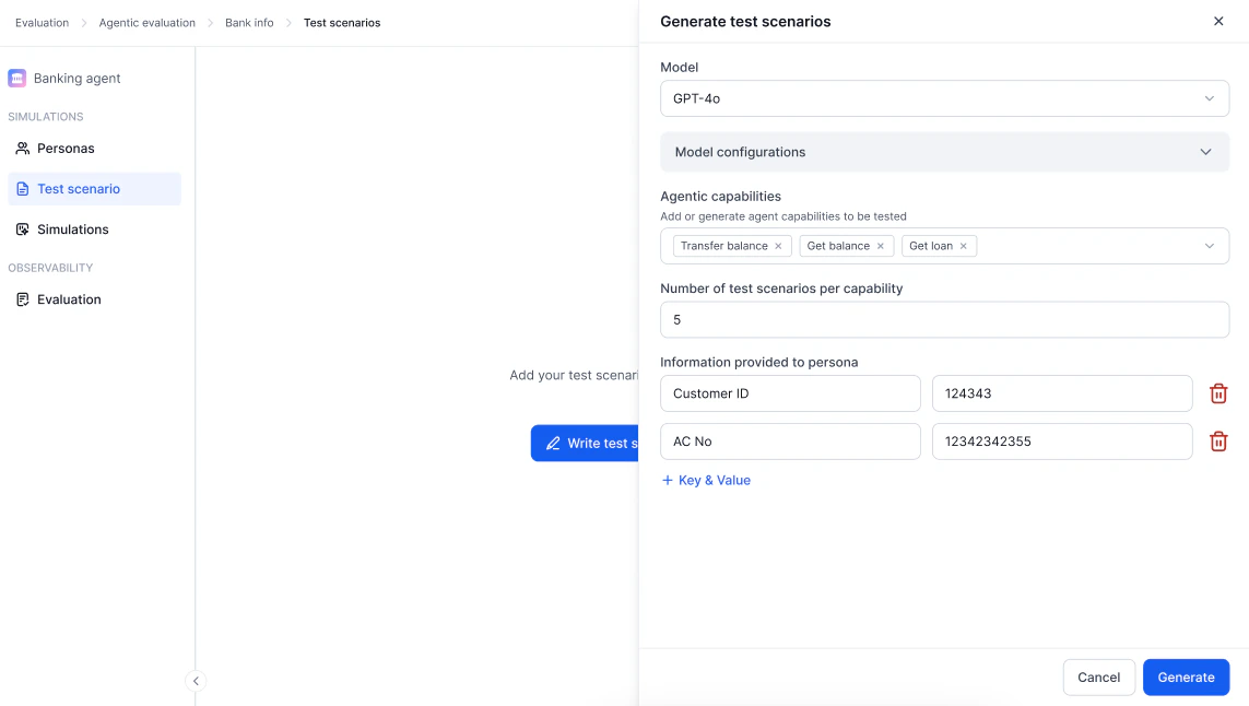 Generate test scenario