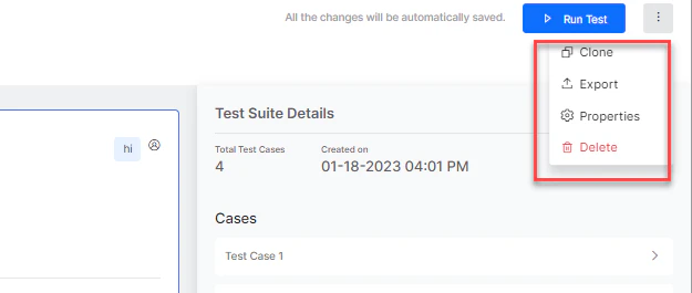 Test suite operations