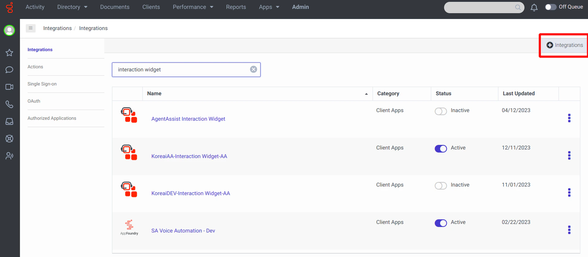 genesys-cloud-integrations