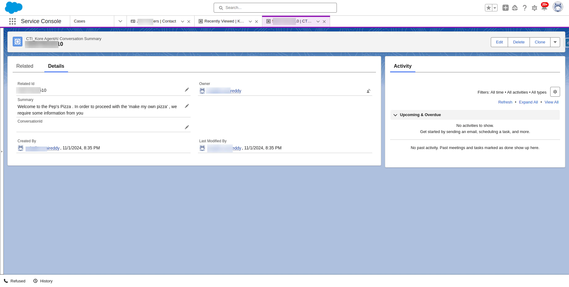 kore-agentai-conversation-summary