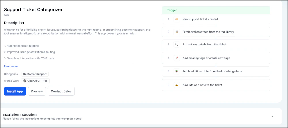 App Information Window
