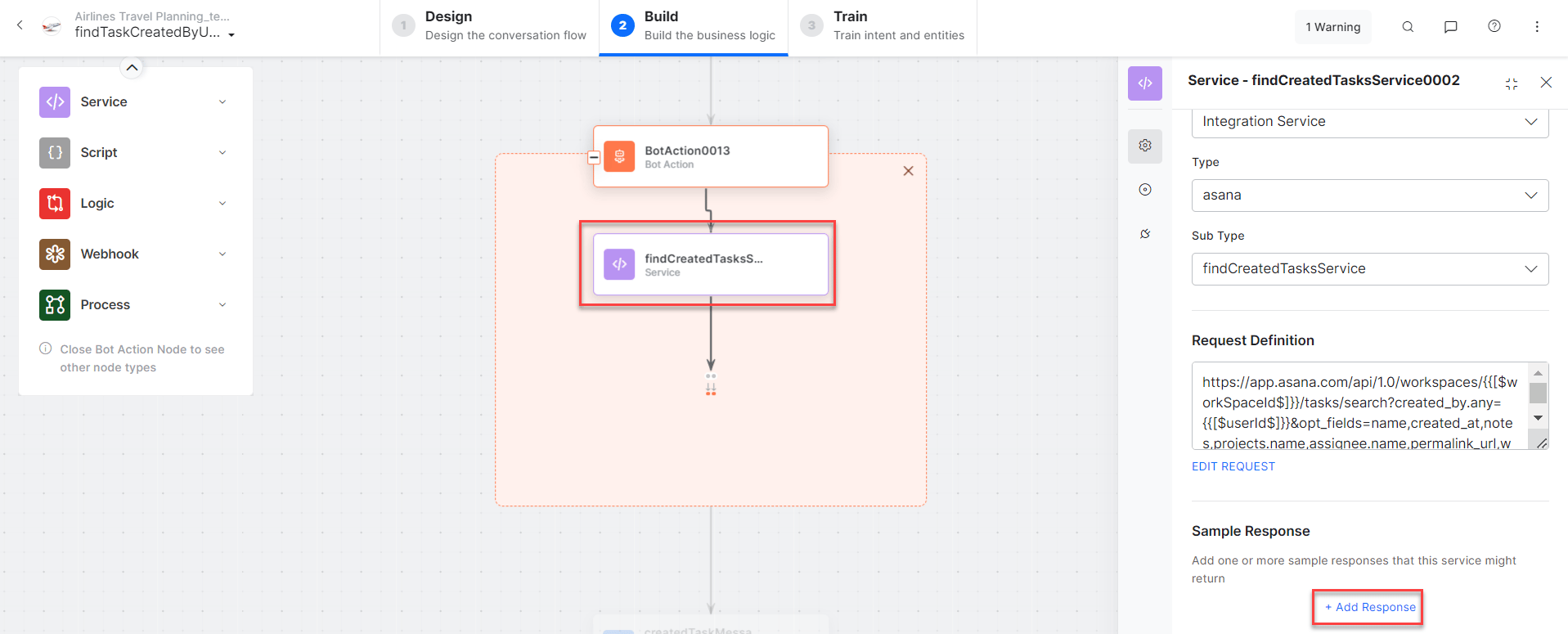 Bot action service