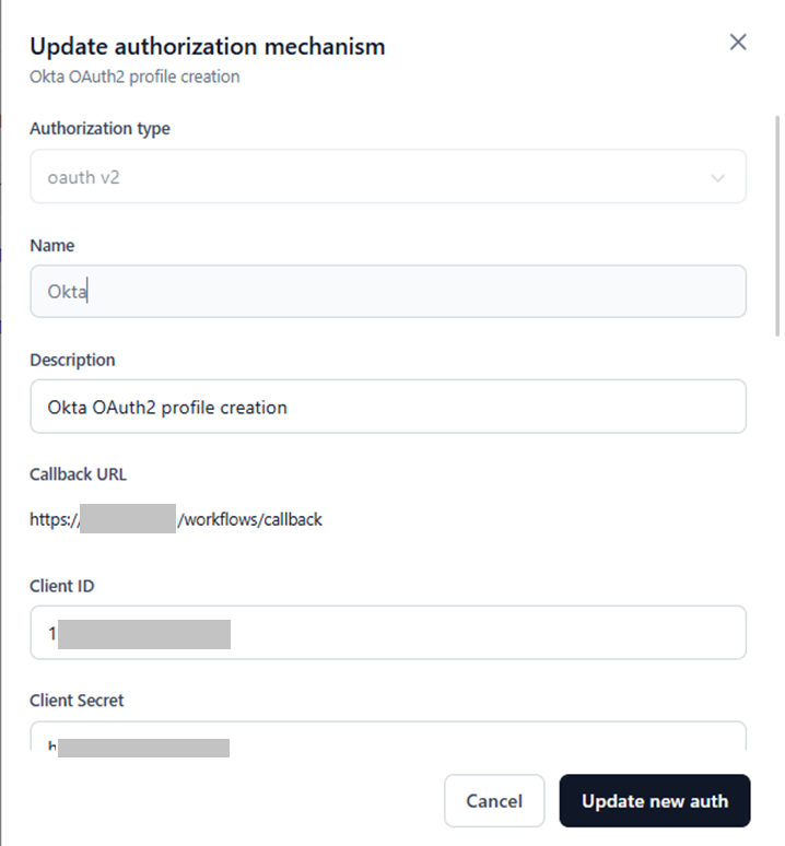 update new auth