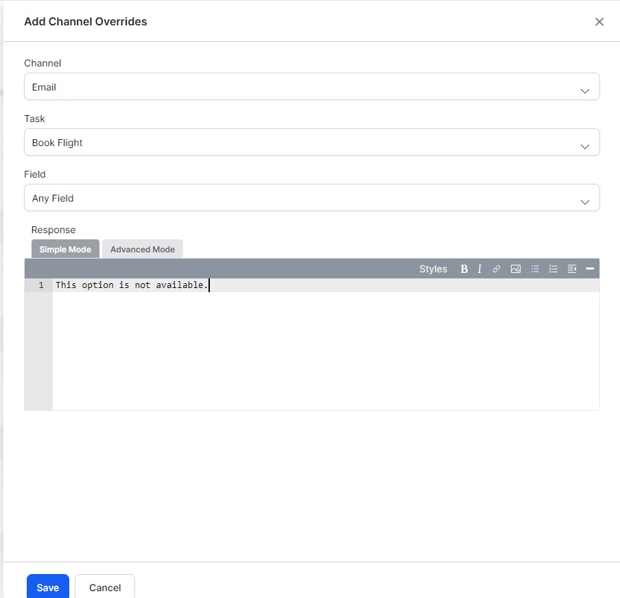 add channel override