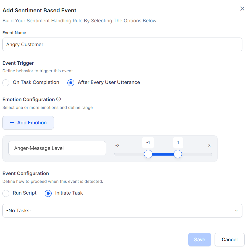 add sentiment based event