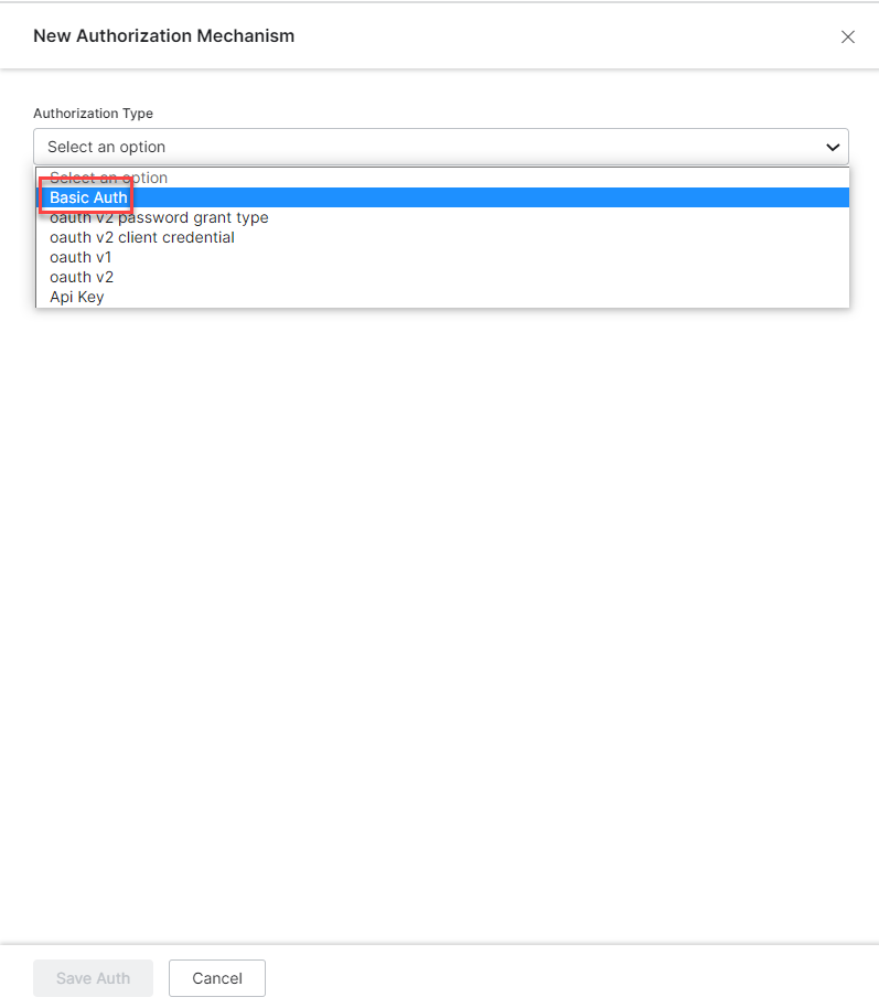 Auth mechanism type