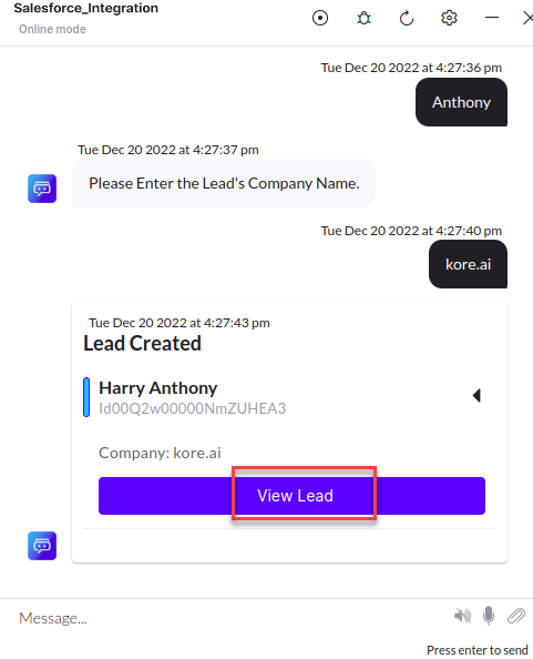 New lead created