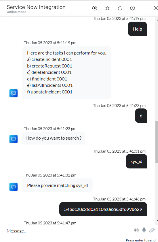 VA prompt to view an incident