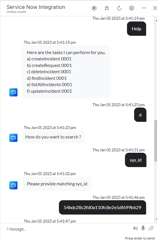 VA prompt to view an incident